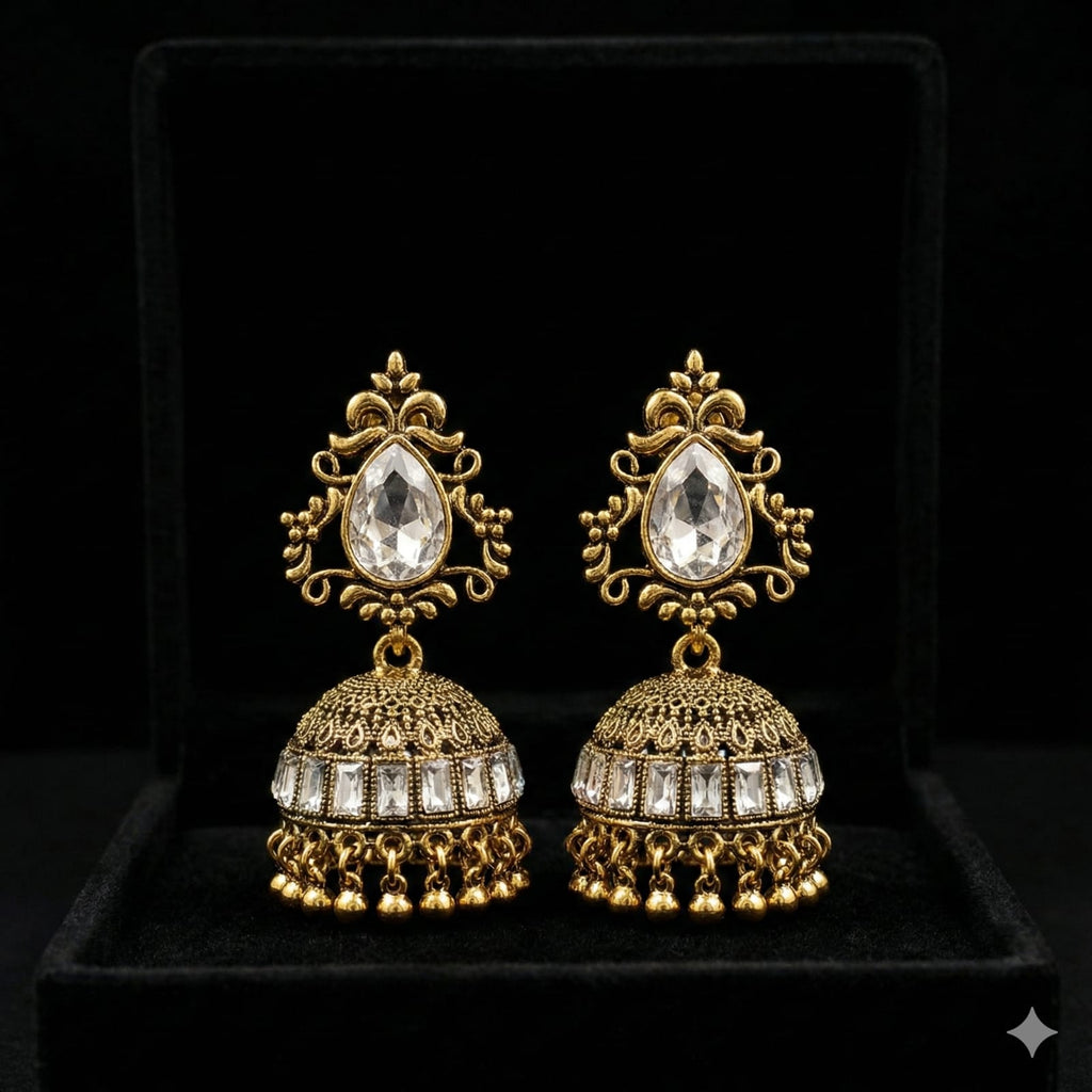 Antique Gold Jhumka Earrings