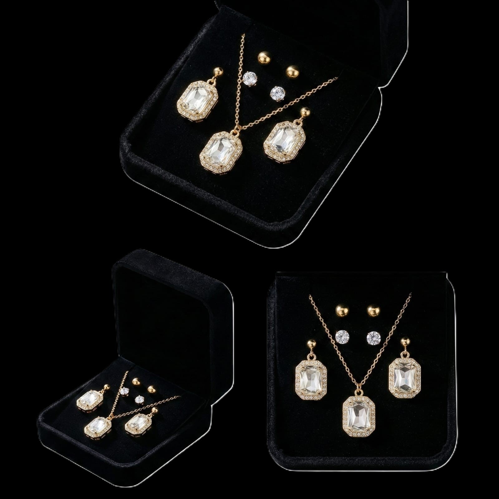 Aurora Crystal Gold-Plated Jewelry Set