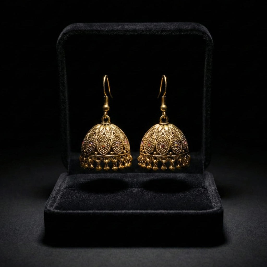 Classic Gold-Tone Jhumka Earrings