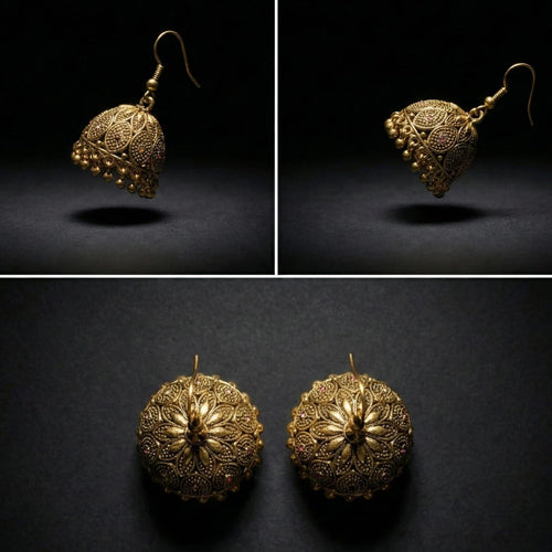 Classic Gold-Tone Jhumka Earrings