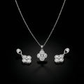 Crystal Clover Pendant Necklace & Earrings Set
