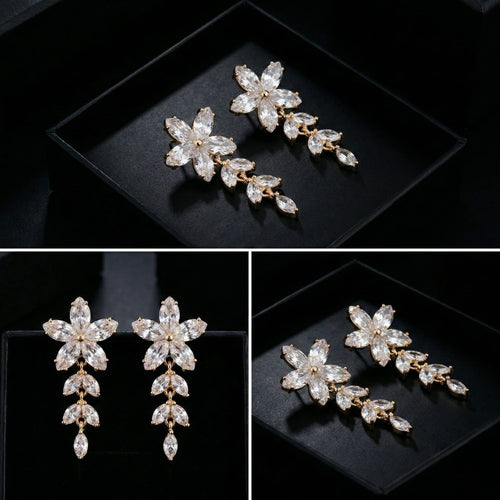 Crystal Bloom Cascade Drop Earrings