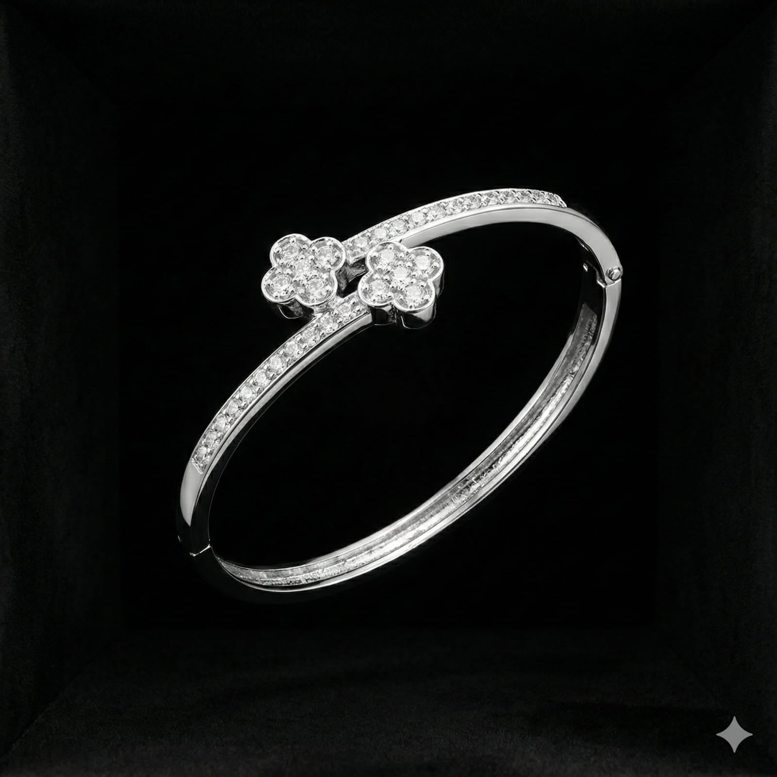 Dual Flower Diamond Bracelet