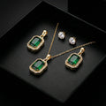 Emerald Radiance Gold-Plated Jewelry Set