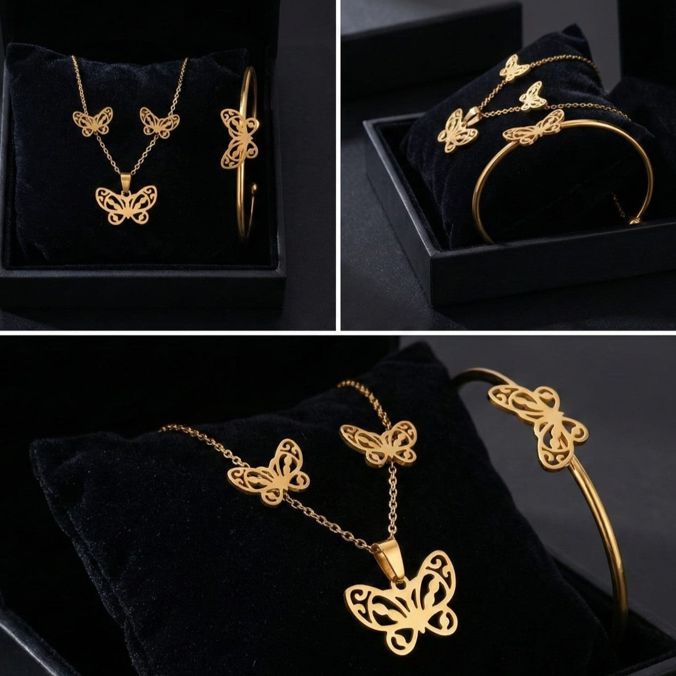 Golden Butterfly Elegance Jewelry Set