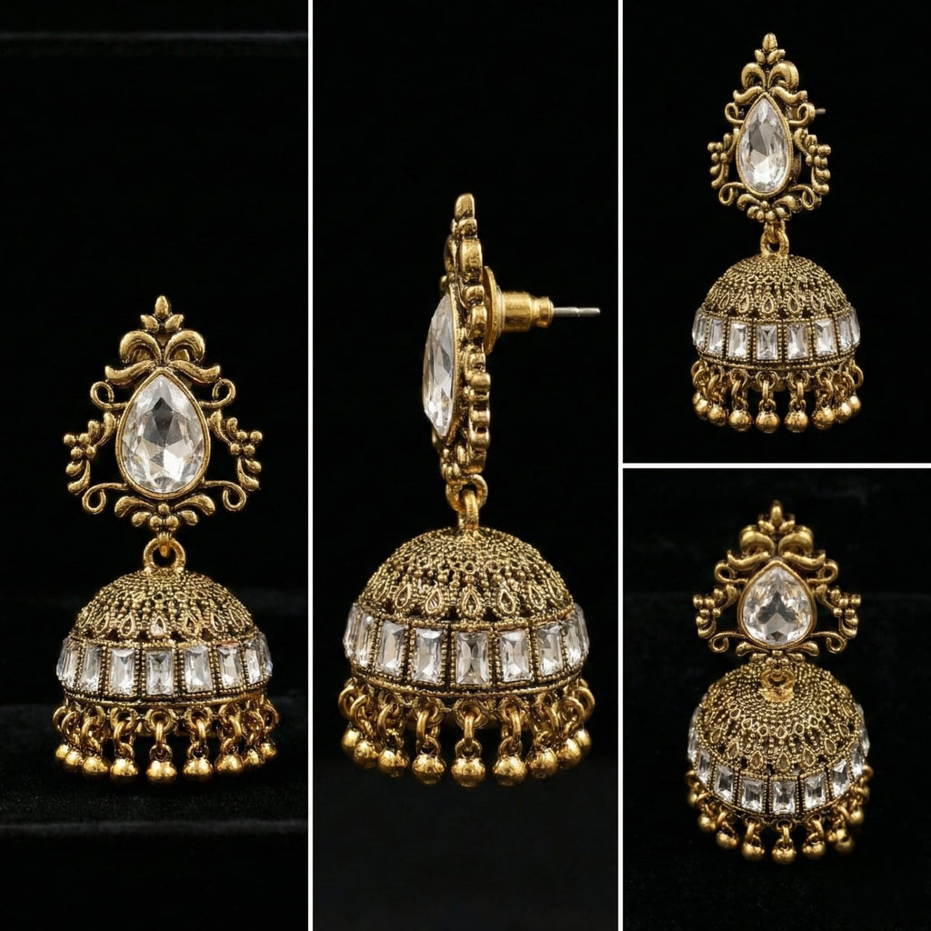 Antique Gold Jhumka Earrings