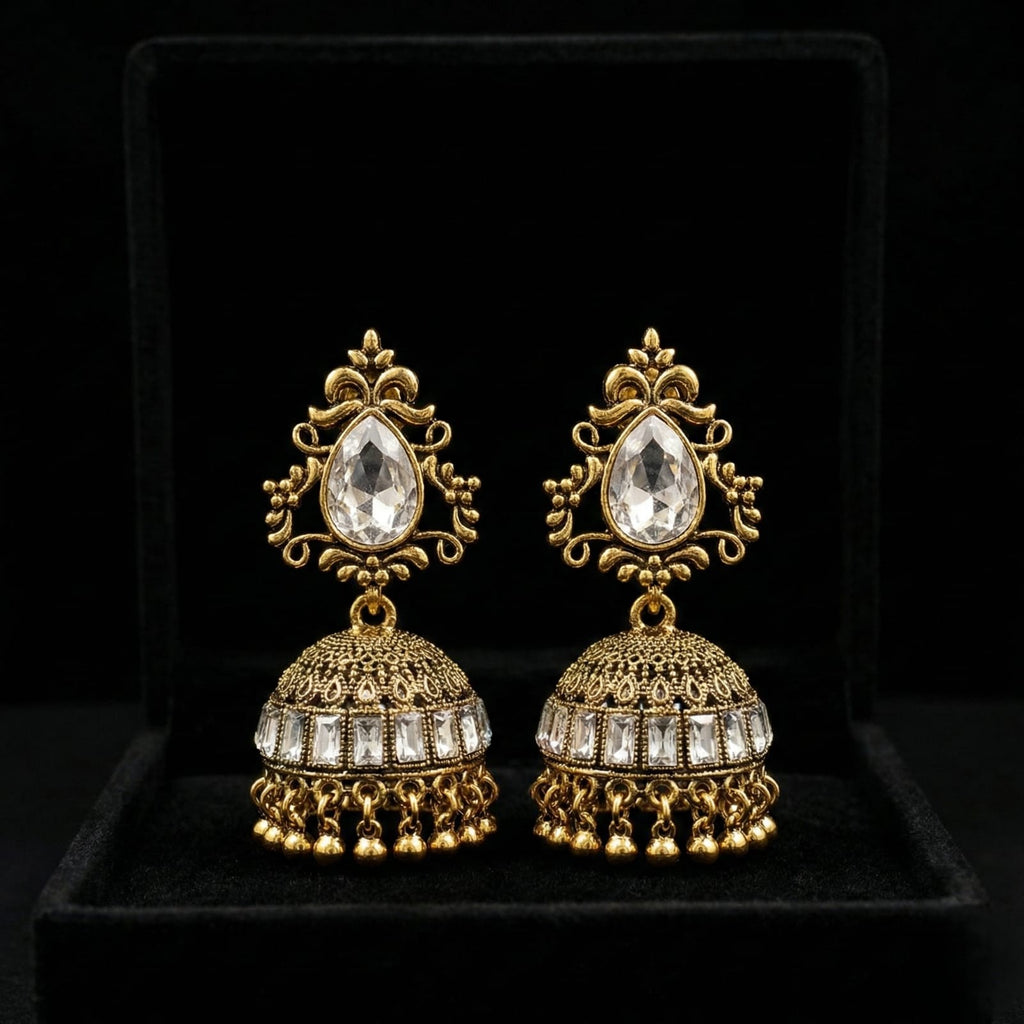 Antique Gold Jhumka Earrings
