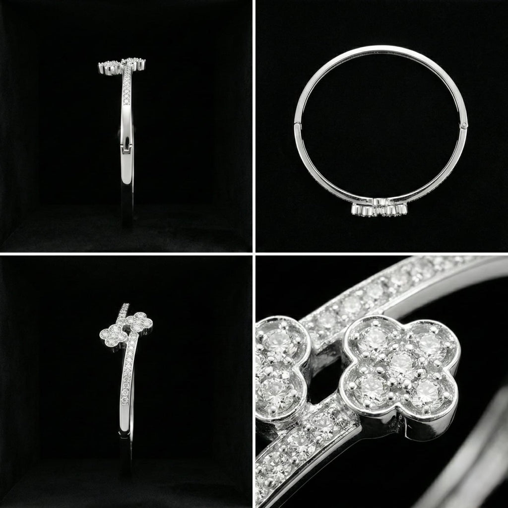 Dual Flower Diamond Bracelet