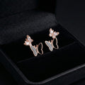 Rose Gold Butterfly Crystal Stud Earrings