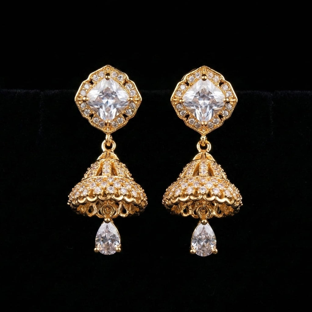 Royal Noor Gold-Plated Jhumka Earrings