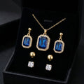 Royal Sapphire Blue Gold-Plated Jewelry Set