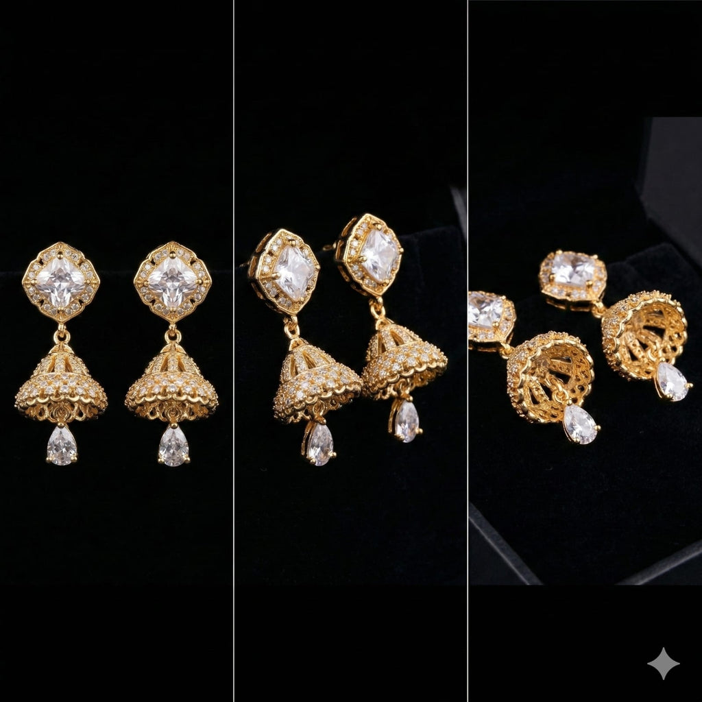 Royal Noor Gold-Plated Jhumka Earrings